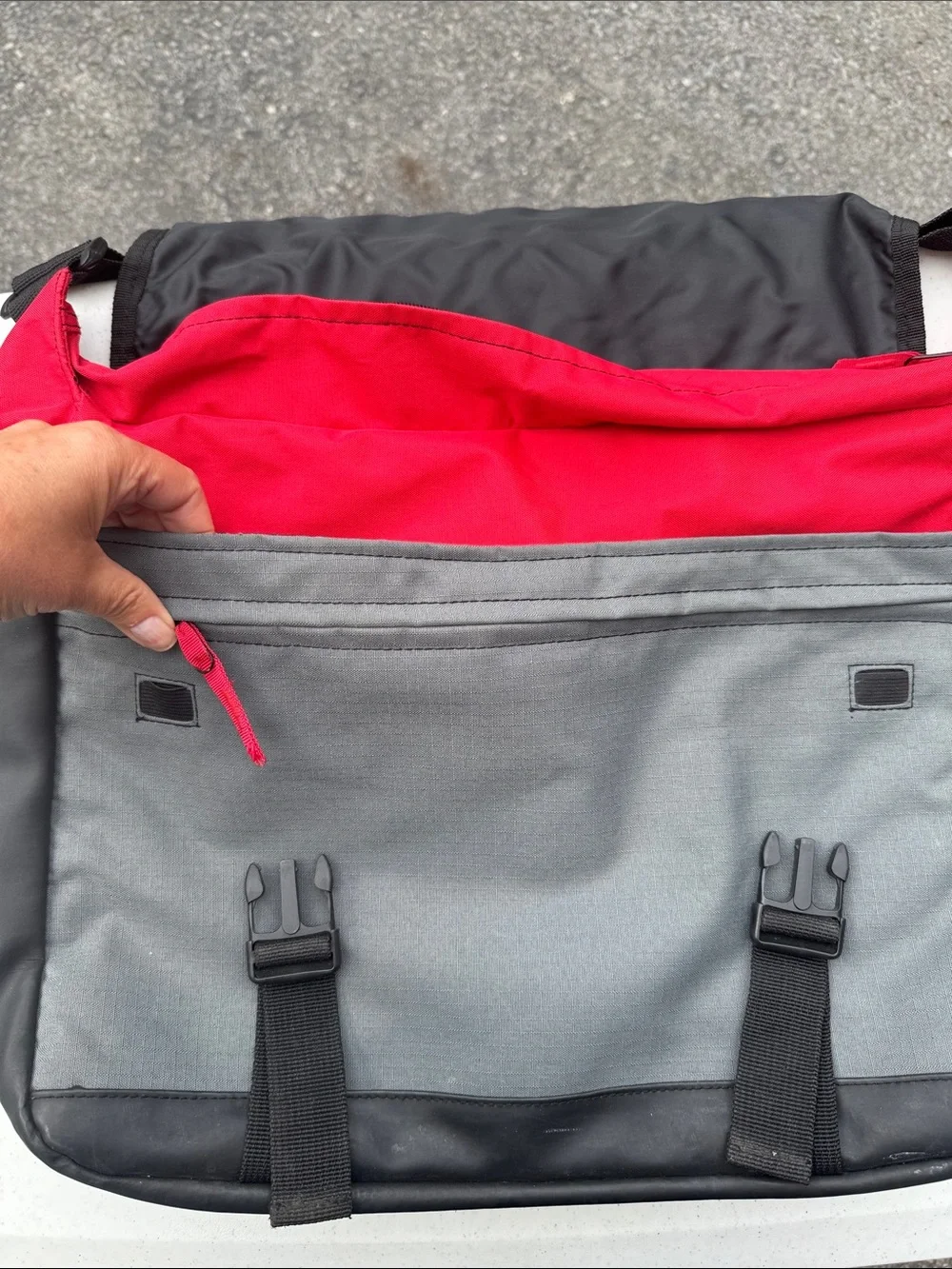 Rusk Men's Red and Gray Messenger Bag - laptop bag - College, work bag